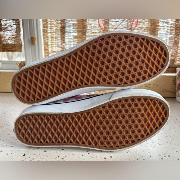 Vans Pink & Cream Checkerboard High Top Sneakers - Picture 15 of 15